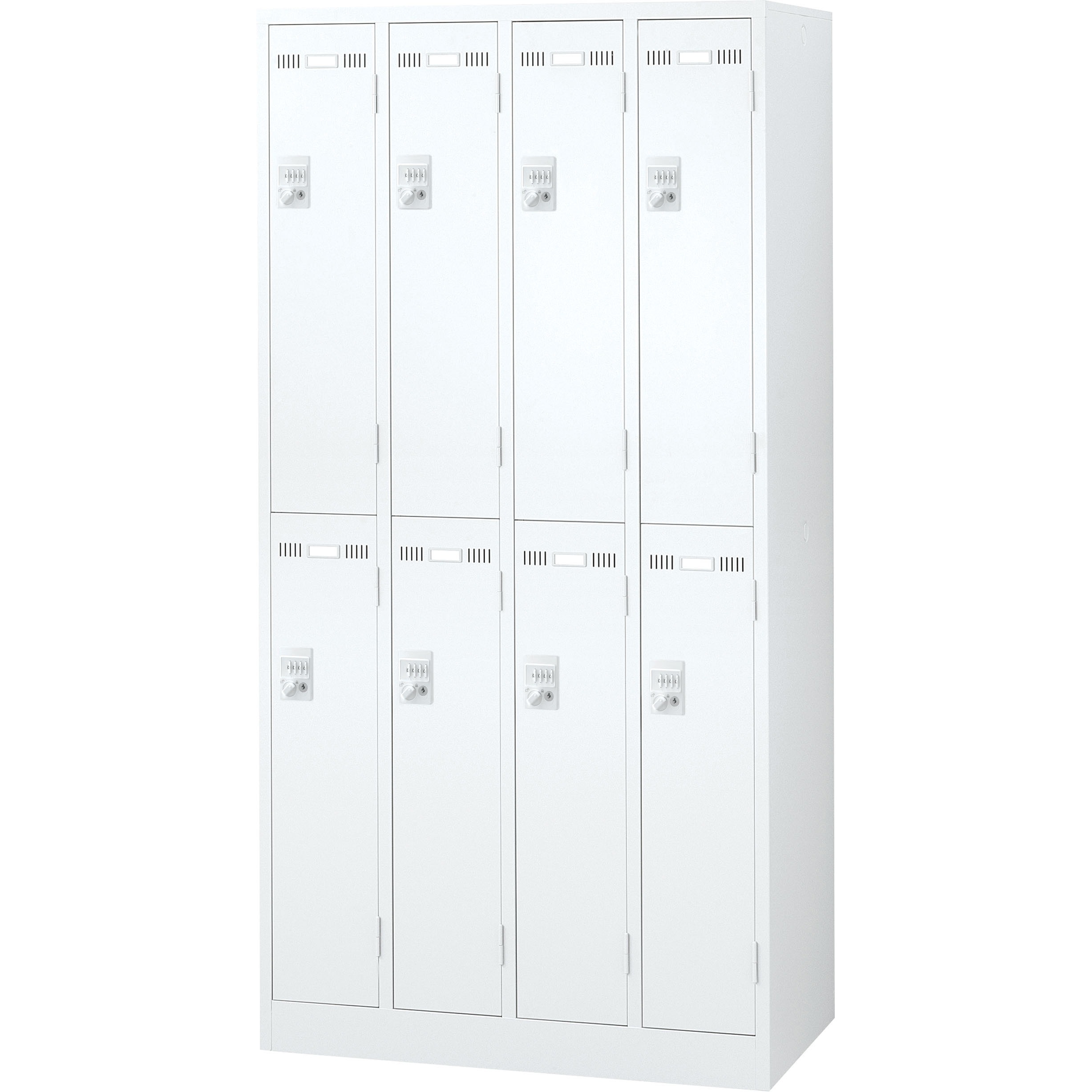 SLDW-8-D ダイヤル錠ロッカー 生興 ホワイト/ホワイト錠色 8人用