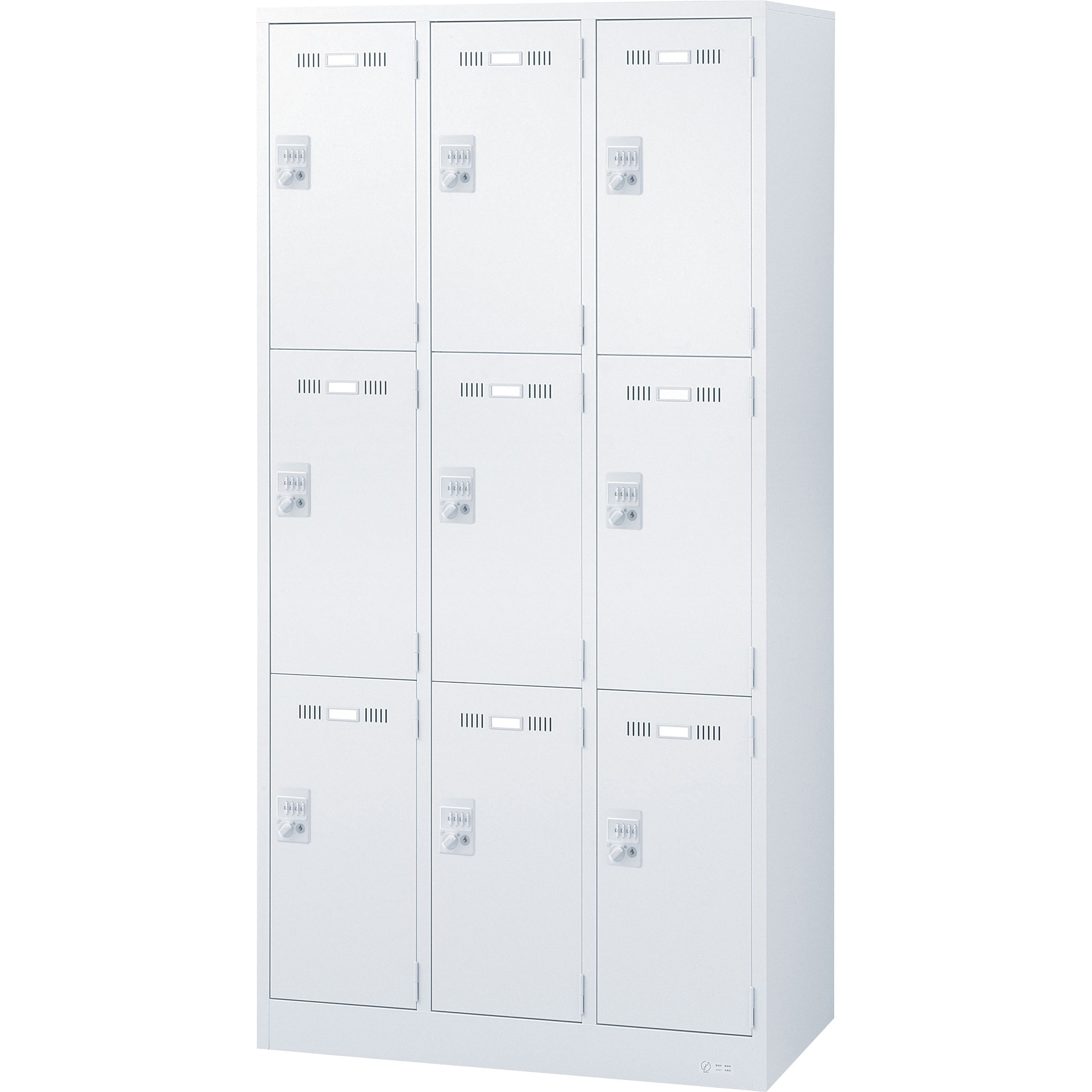 SLDW-9-D ダイヤル錠ロッカー 生興 ホワイト/ホワイト錠色 9人用ロッカータイプ   SLDW-9-D