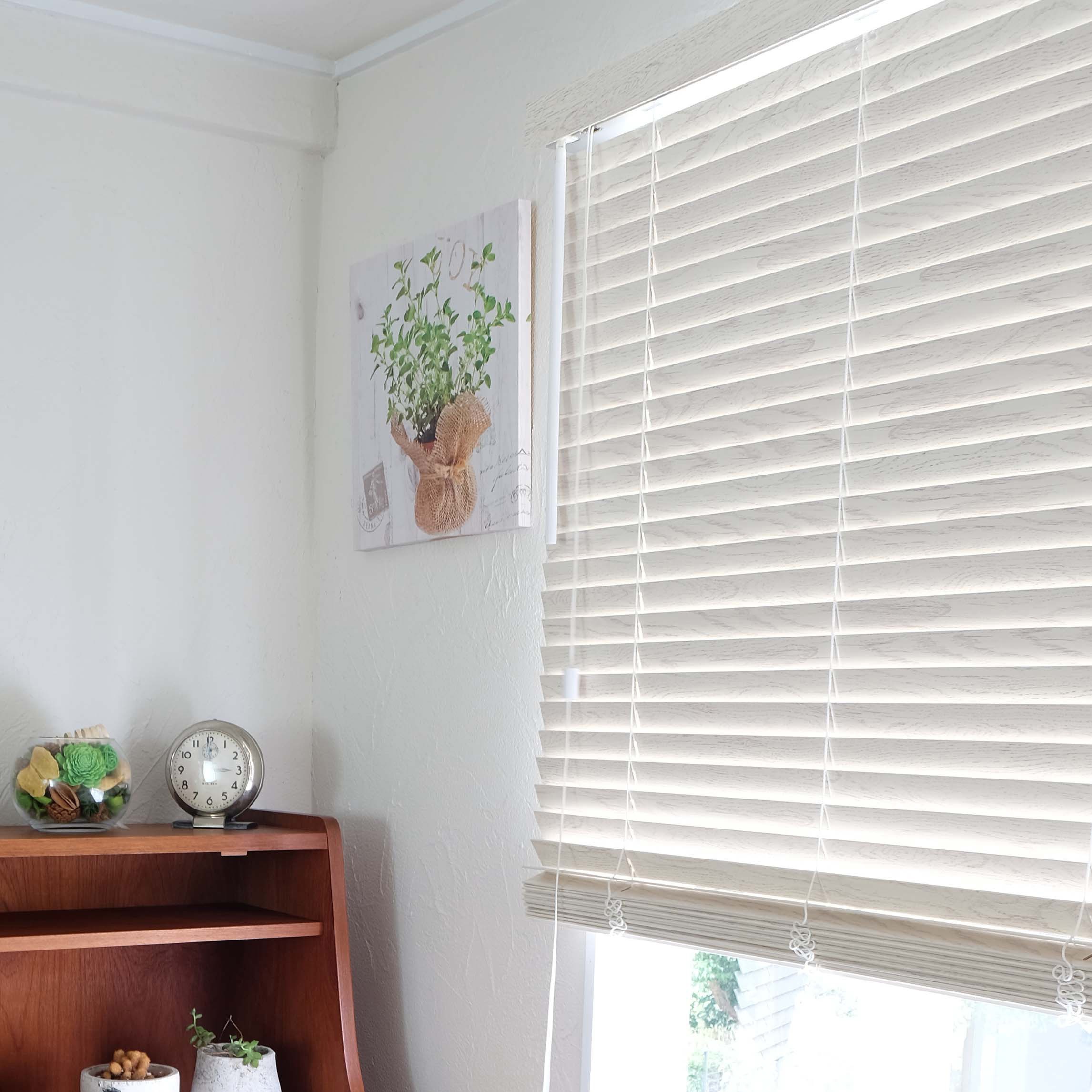 TOSO　ウッドブラインド　フレッド35 ホワイト　1000×1210 2個 オーダー】コード 小窓対応木製ブラインド フレッド35 TOSO 幅