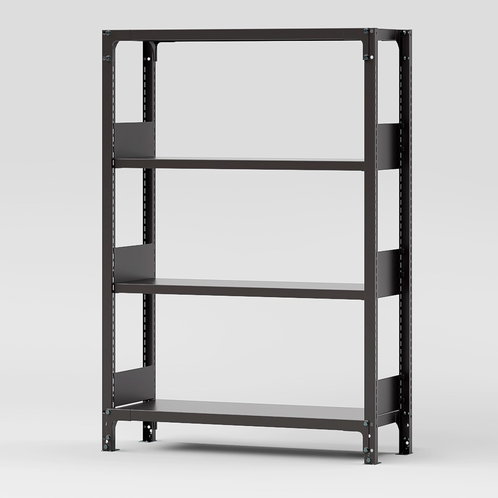 RKU341-344SOT スチール製 書架RKU 単体 金剛(KONGO) ブラウン色 荷重300kg 4段 高さ1350mm奥行340mm  RKU341-344SOT