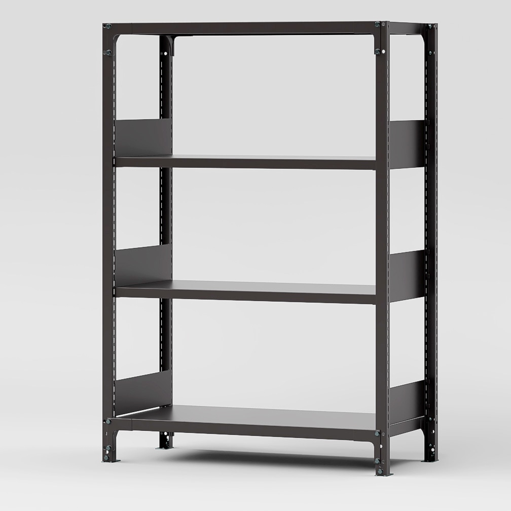 RKU341-454SOT スチール製 書架RKU 単体 金剛(KONGO) ブラウン色 荷重300kg 4段 高さ1350mm奥行450mm  RKU341-454SOT 24,405円