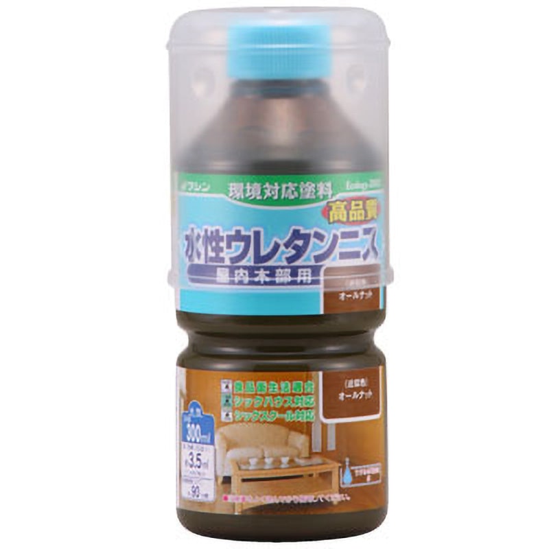 水性ウレタンニス 和信ペイント オールナット色 屋内木部・木製品用 1
