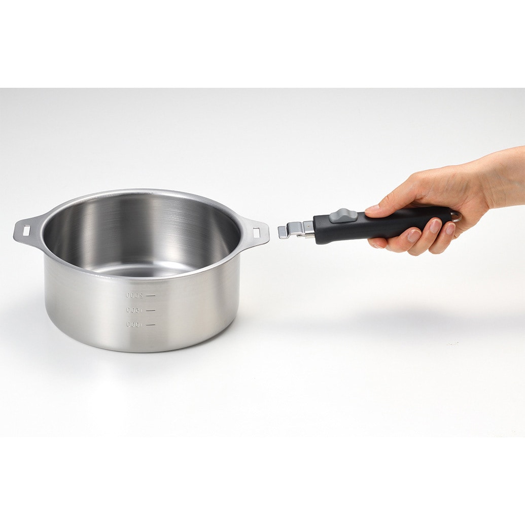 EM-033 燕三 IH着脱式鍋4点(蒸し台・中かご付) 1個 和平フレイズ