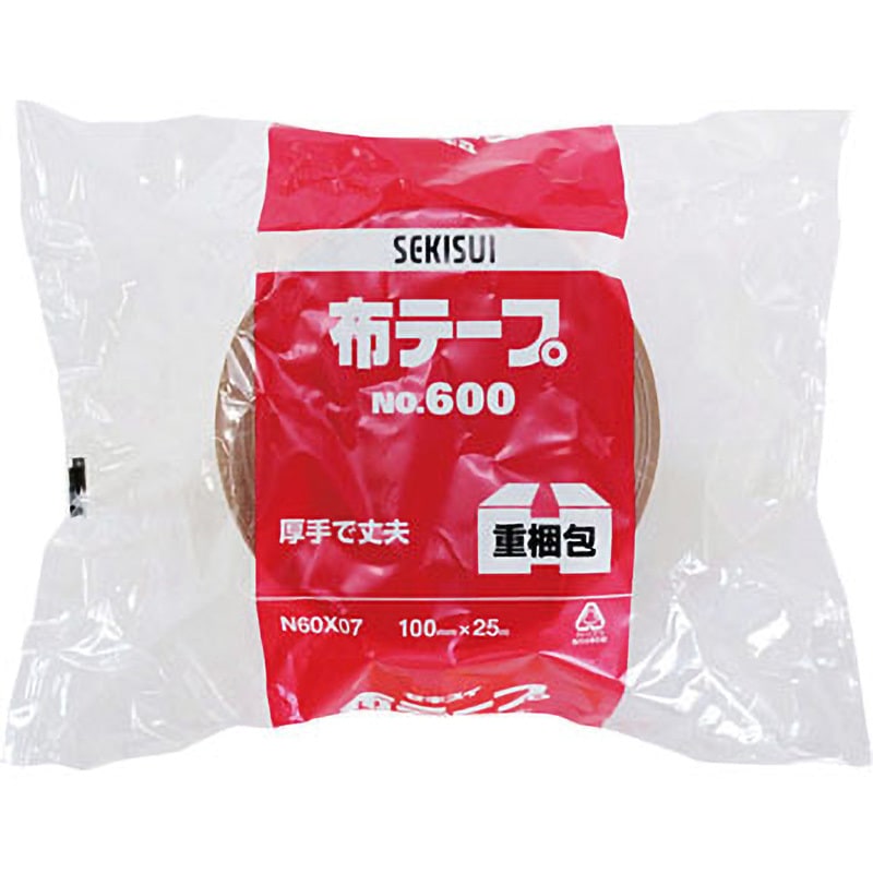 N60X07 布テープ No.600 セキスイ 梱包用 スフ基材 黄土色 幅100mm長さ