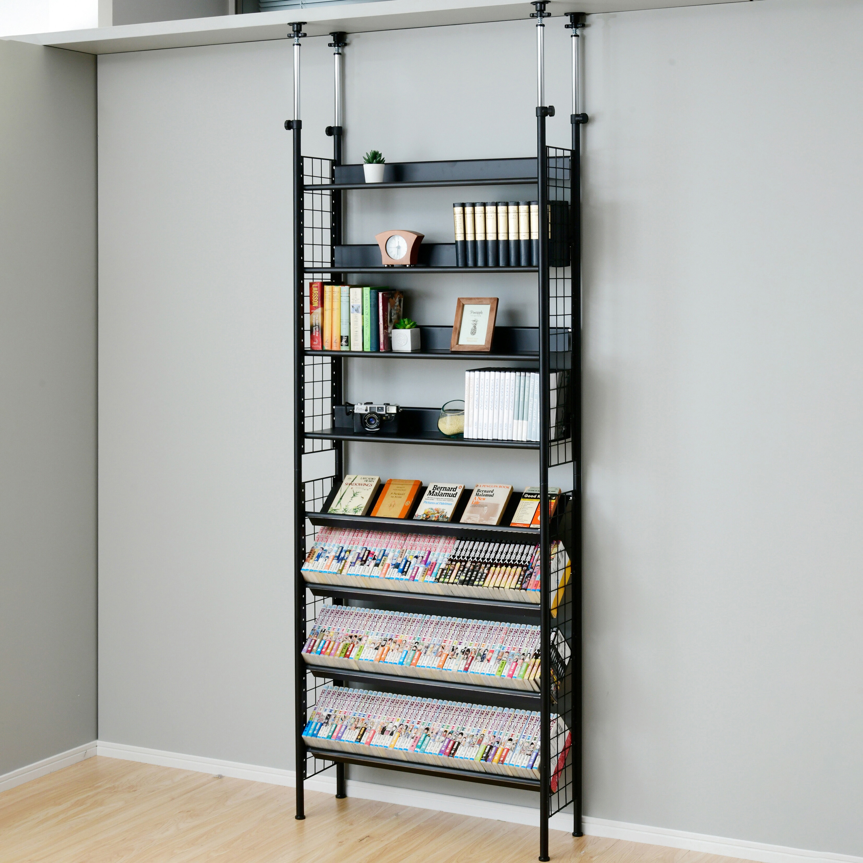 STR-788R(MBK) つっぱりラック YAMAZEN(山善) ブラック(ツヤなし)色