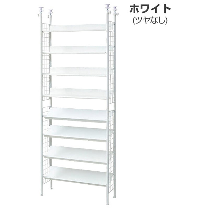 山善 フリーラック (突っ張り) スリム ホワイト STR-788 STR-788R(MBK
