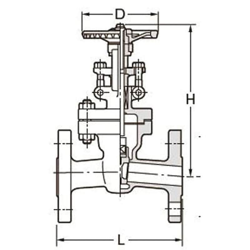 20UMAT-65A ステンレス鋼 フランジ形ゲートバルブ(20K) キッツ(KITZ) 呼び径(B)2-1/2 20UMAT-65A -  【通販モノタロウ】