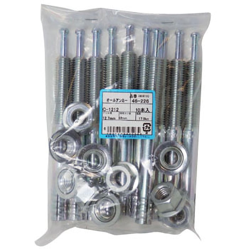 オ−ルアンカ−（Ｃ） C-1212 鉄 三価ホワイト C-1212 オールアンカー(スチール製)(パック品) 大阪魂 三価クロメート