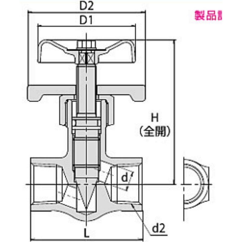 N2-AL-2 20K 黄銅製ニードルバルブ ストレートロック付 KITZ(キッツ