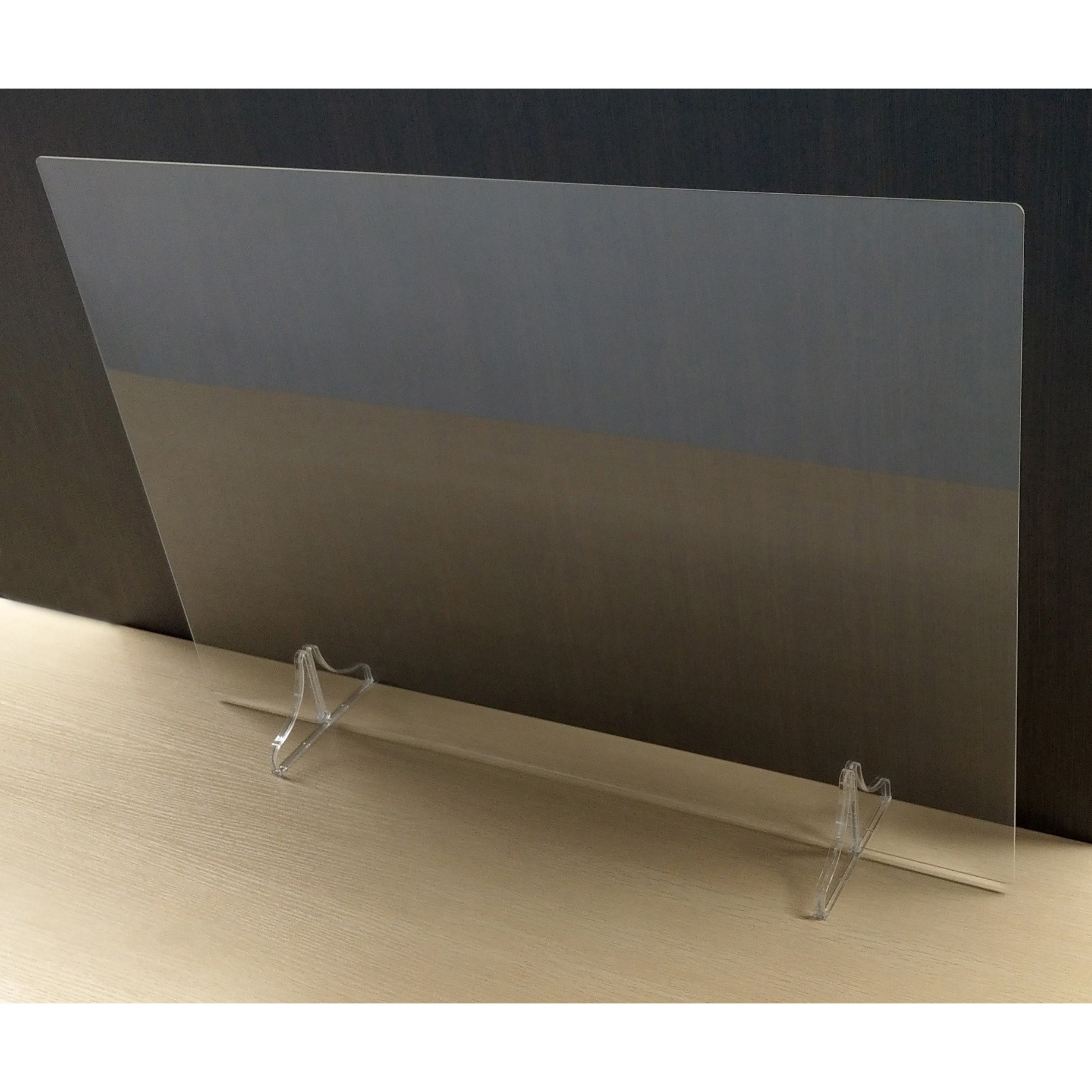 17690 卓上飛沫防止パーテーション アクリル板 カンテック 透明色 幅900mm