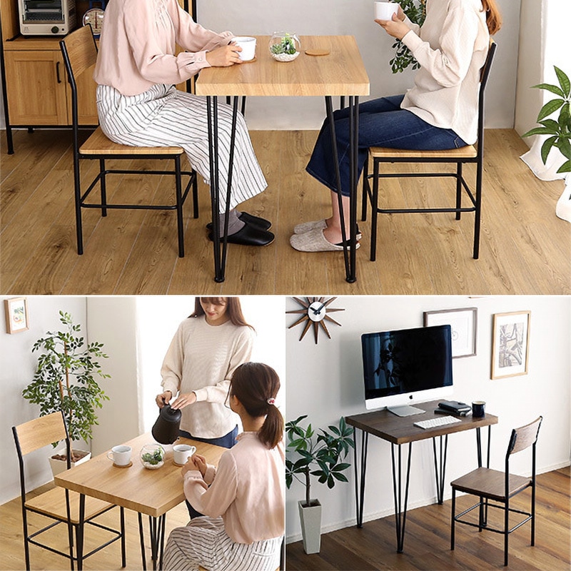 BRV-3-WAL ヴィンテージ背もたれ付きダイニング3点セット 【Ferro e  