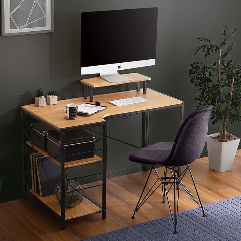 LBK-120-SBO ヴィンテージ風L字パソコンデスク-Lubbock