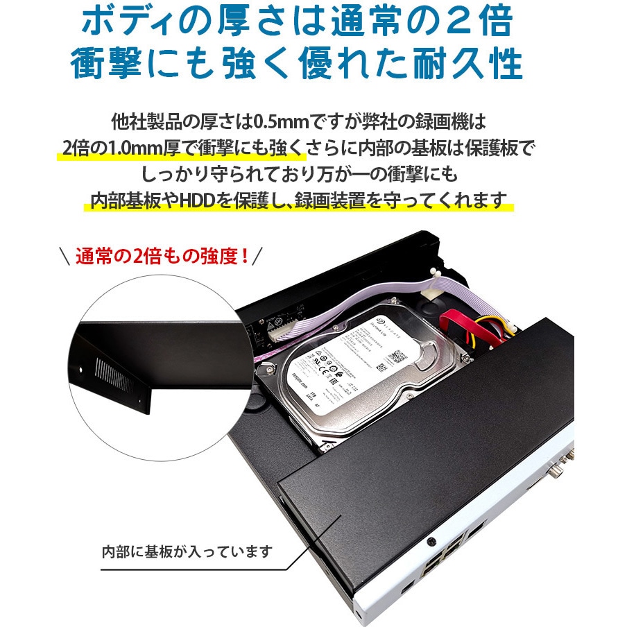 SC-XZ48K-3P-800-1HD SecuSTATION POE4ch録画装置+800万画素