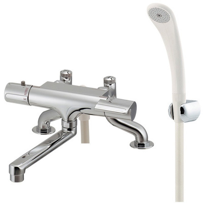 175-020 サーモスタットシャワー混合栓(立形) カクダイ 取付穴径2～27mm  175-020