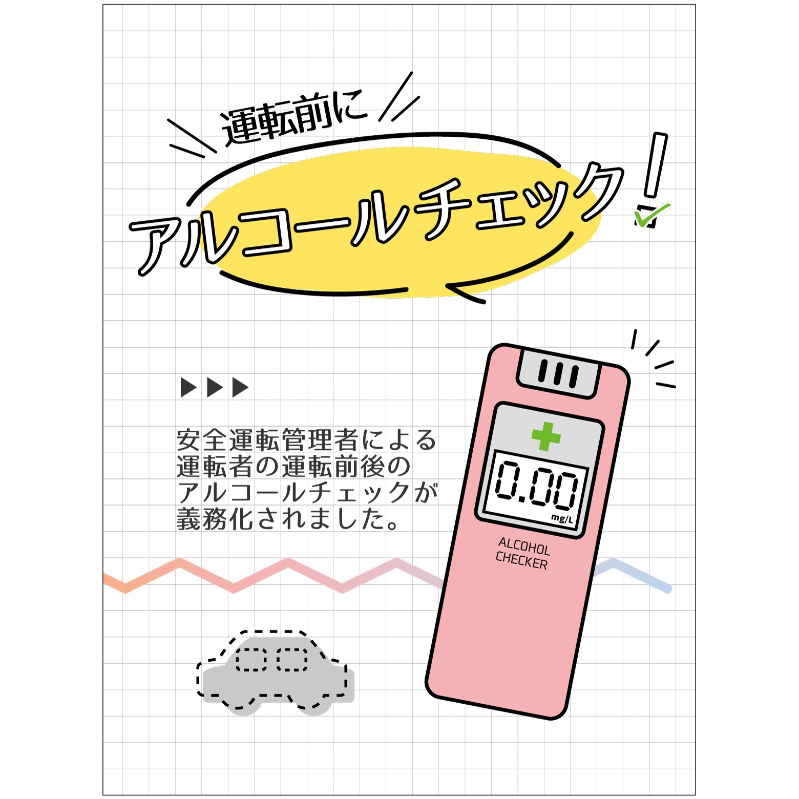ALC-01 アルコールチェックステッカー グリーンクロス 運転前に