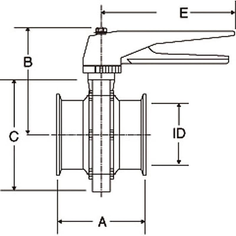 RB-MS バタフライバルブ 手動ロックストッパー式(ヘルール式) 大阪サニタリー 呼び径1.5SA RB-MS - 【通販モノタロウ】