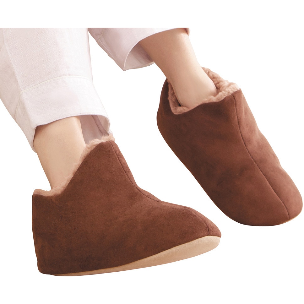 AP-508700 極暖 足が包まれるスリッパ アルファックス ブラウン