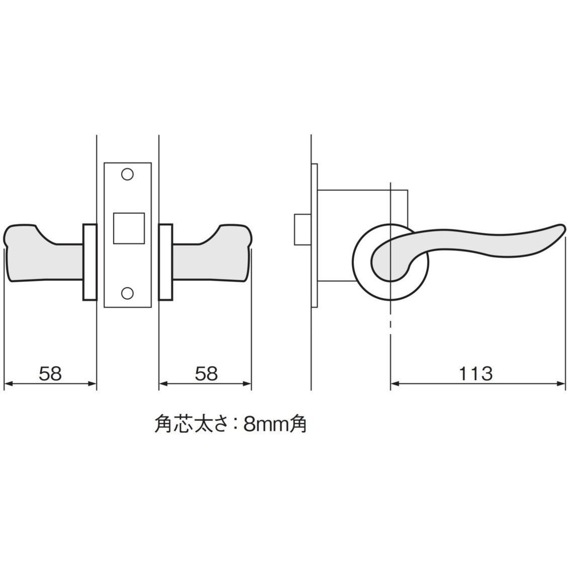 NOMOS L3レバーハンドル アトムリビンテック 適合扉厚30～40mm 1個