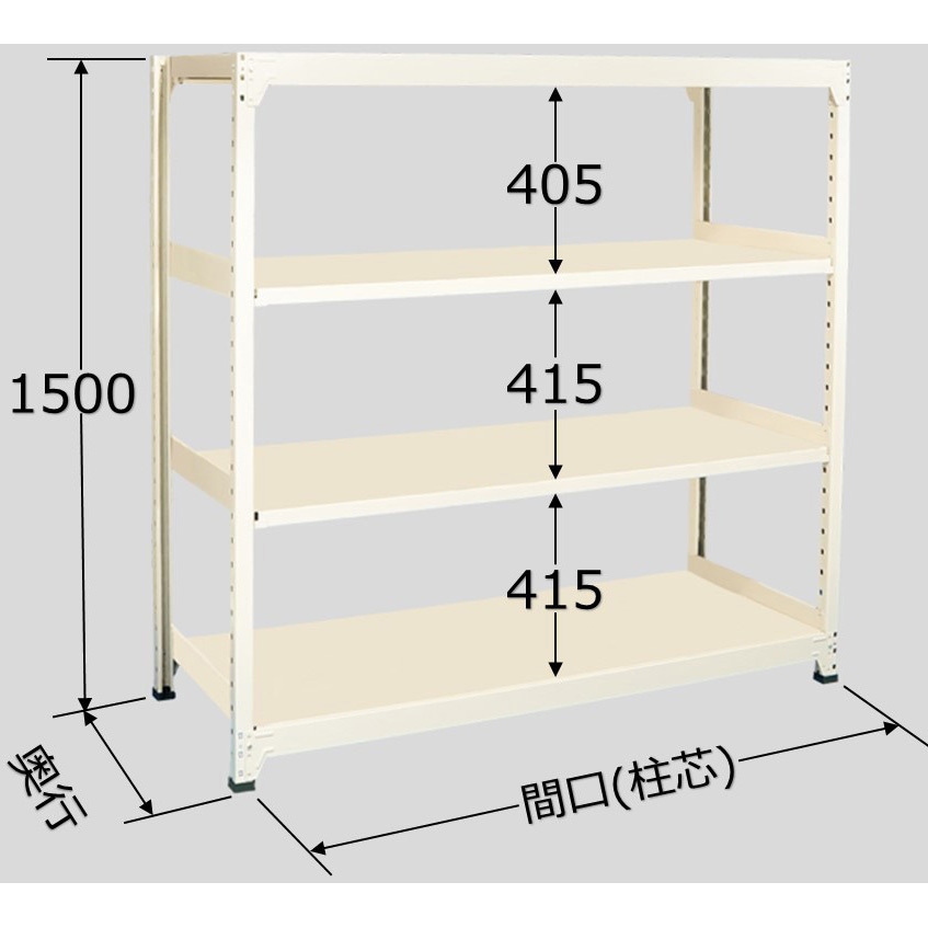 RLW-9114 ラークラック150kg (アイボリー) 単体タイプ サカエ 荷重750kg 高さ1500mm奥行300mm  RLW-9114
