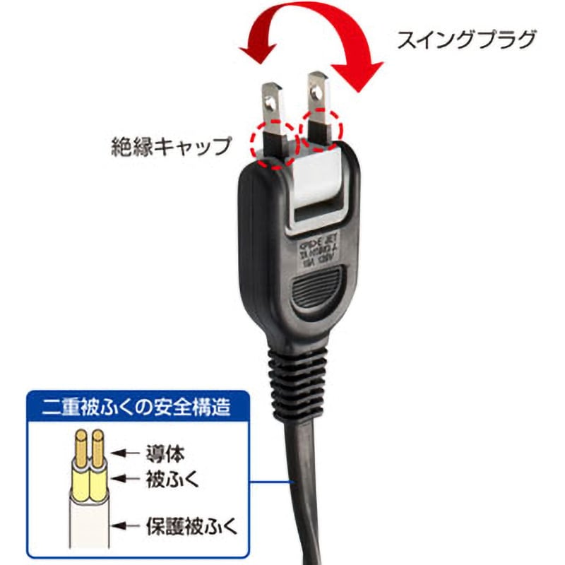 TAP-EX3BKN ACアダプタ専用電源延長コード サンワサプライ 3口 2P