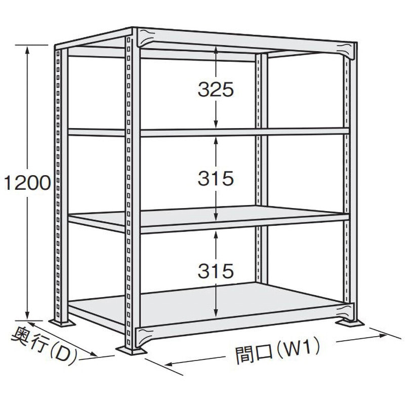 NDW-8754 軽中量棚 単体タイプ 1台 サカエ 【通販サイトMonotaRO】