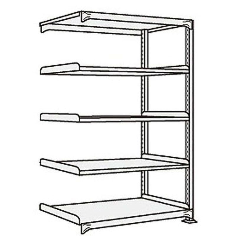 NEW-9155R 中軽量棚NEW型 連結(ホワイトグレー) サカエ スチール 荷重200kg/段 5段 高さ1500mm