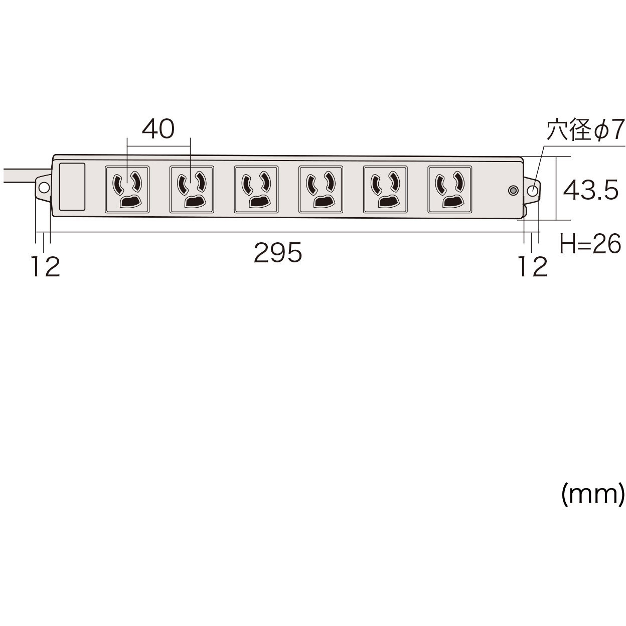 TAP-K6L-1 工事物件タップ サンワサプライ 6口 3P抜け止め 電源