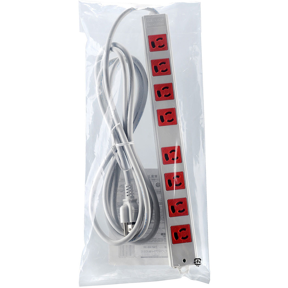 TAP-K8-3R 3P、3m、タップ赤色 サンワサプライ 8口 TAP-K8-3R - 【通販