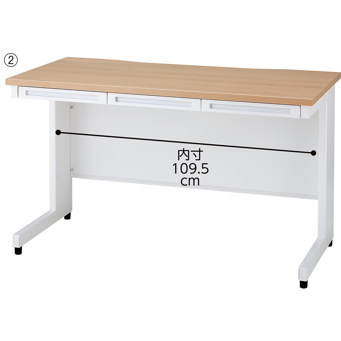 7090-528 スチールデスク ストア・エキスプレス 引出しあり ナチュラル色 高さ70cm幅120cm奥行き60cm  7090-528