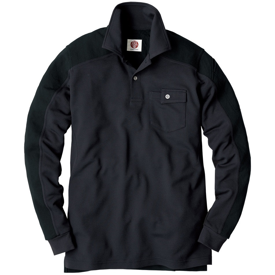 Clubhaus 長袖ポロシャツ　黒 CLUBHAUS初の鹿子長袖ポロ。 探すとなかなか良いのがなかなか無いので