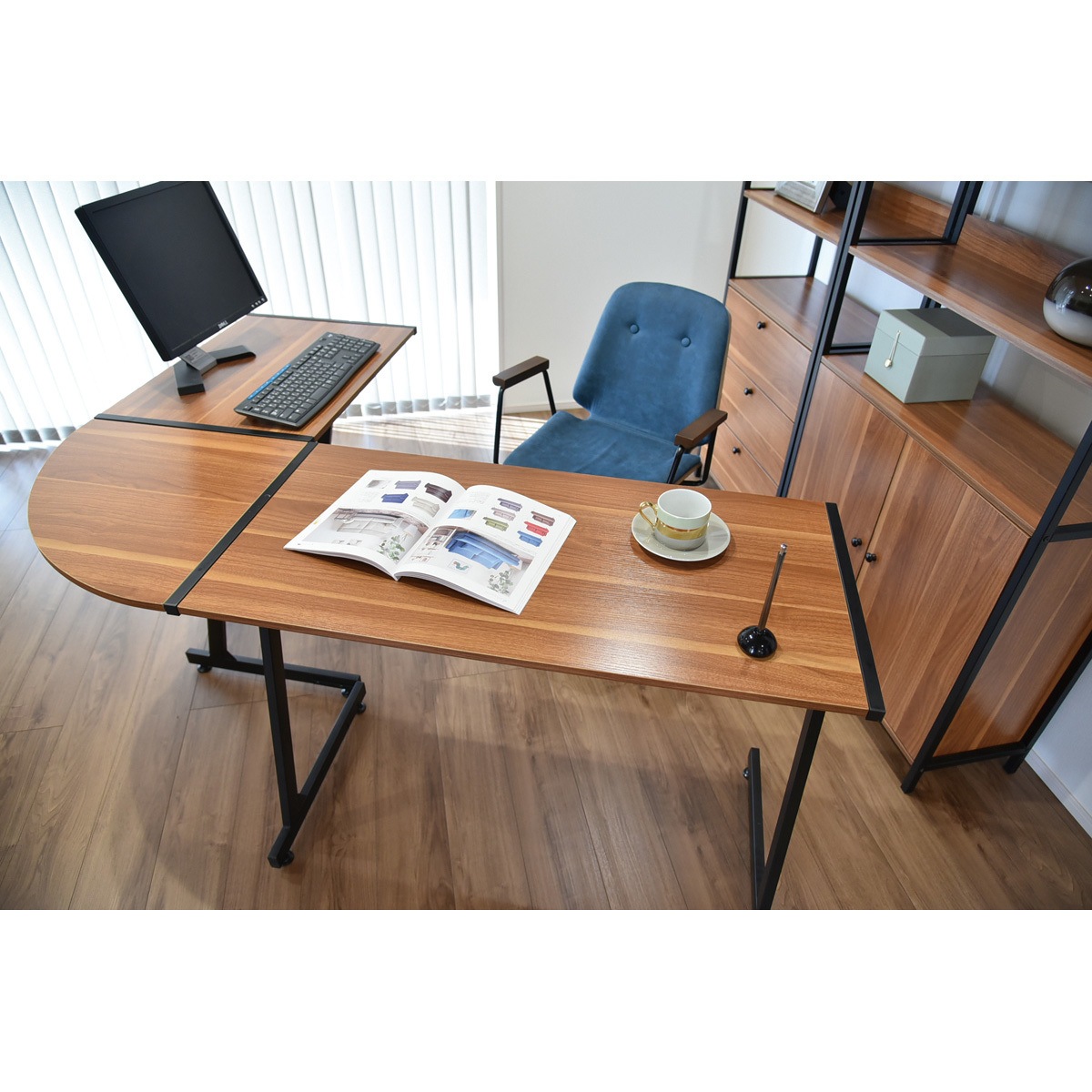 コーナーデスク タマリビマルシェ L型/ラウンドデスク 【通販モノタロウ】