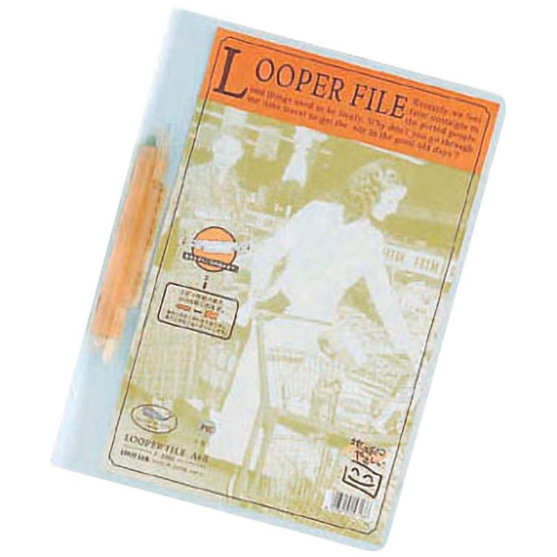 (業務用200セット) LIHITLAB ルーパーフラットファイル/バインダー 〔A4/2穴〕 タテ型 F-52-3 レッド(赤) | リヒトラブ 薄型 リングファイル ルーパーフラットファイル