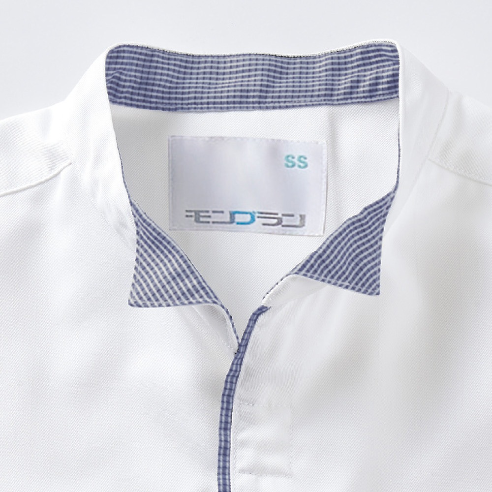 2-687_SS 調理コート 兼用 7分袖 袖ネット付 住商モンブラン 白/ブラウンチェック色 サイズSS 4,938円