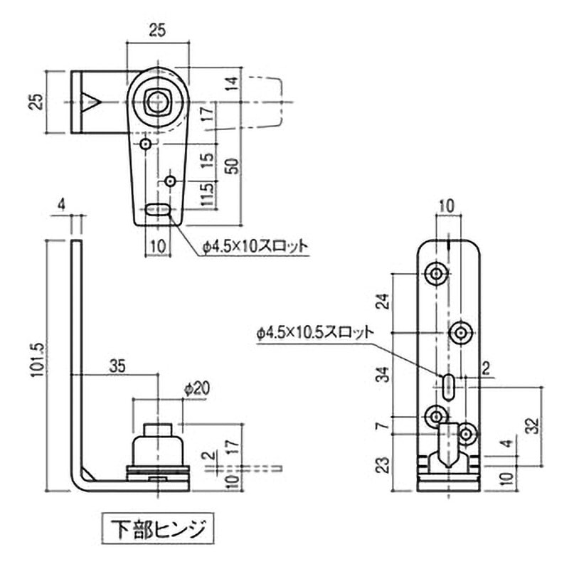 LH-764 中心吊グレビティヒンジ(笠木取り付け用) SYS(シブタニ) 1個 LH