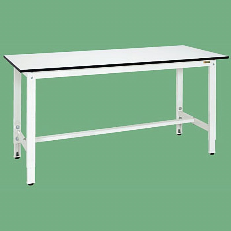 TKK8-187LW 軽量高さ調整作業台 抗菌パールホワイト(TKK8/200kg/ポリエステル天板/H800～1000) サカエ 対応 間口1800mm奥行750mm