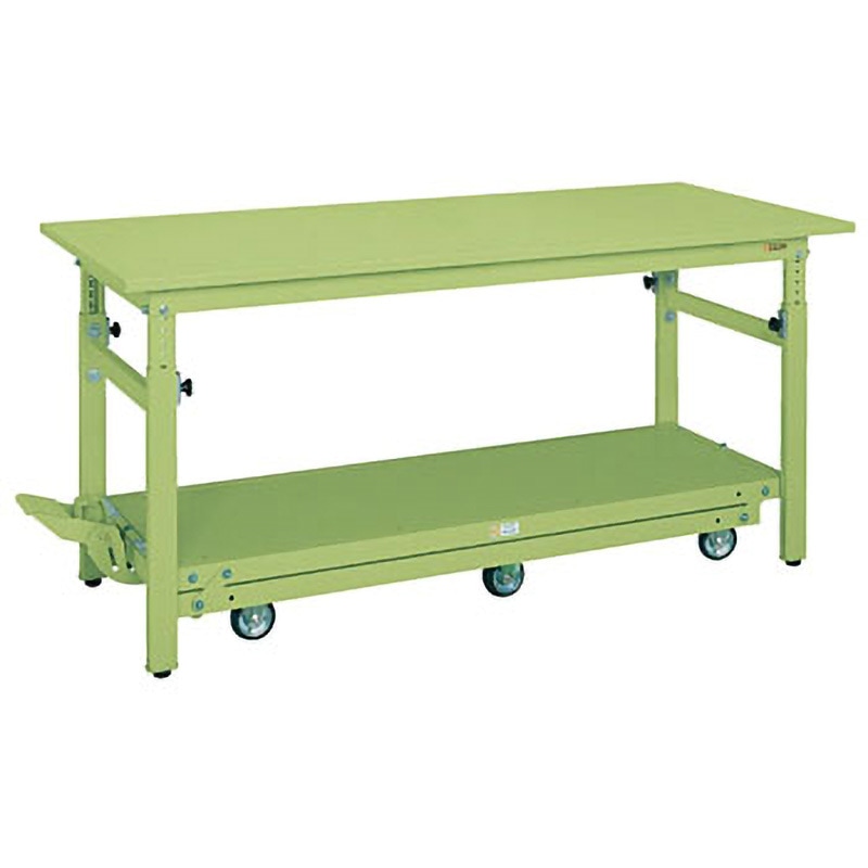 TKK-187Q6SPD 軽量ペダル昇降移動式作業台(TKK/耐荷重300kg/スチール天板/H740～1040) サカエ 間口1800mm奥行750mm  TKK-187Q6SPD