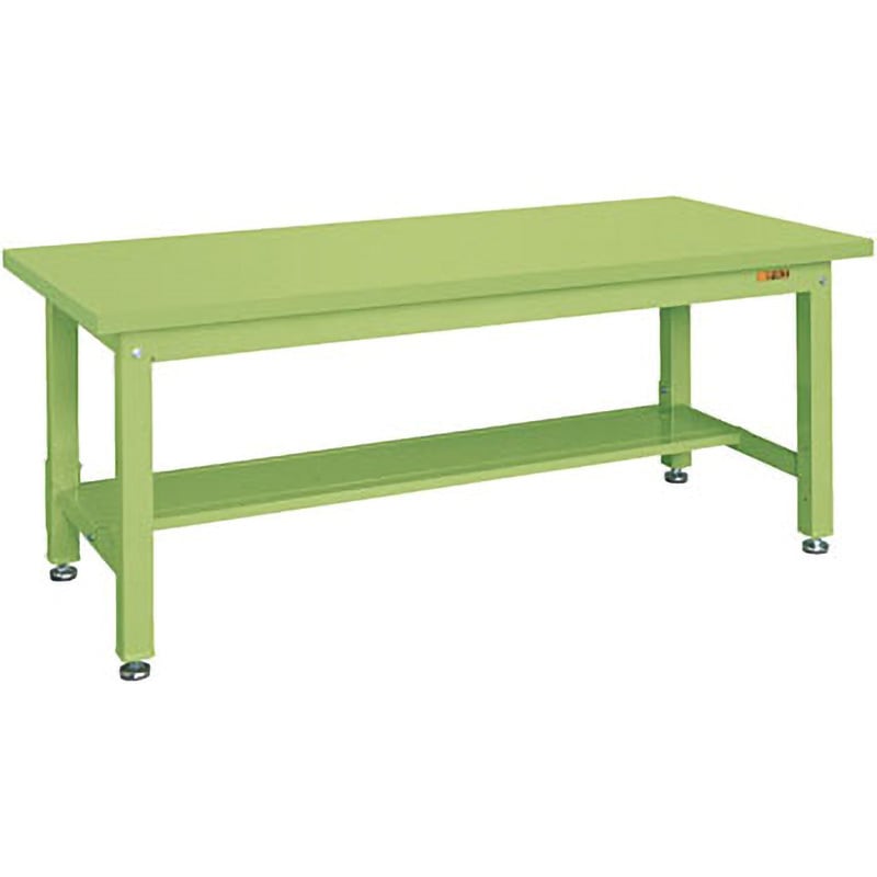 KWS-098T 重量作業台 KWタイプ(中板1枚付) サカエ 荷重2000kg スチール製天板 グリーン 対応 間口900mm奥行800mm高さ740mm  KWS-098T 38,337円