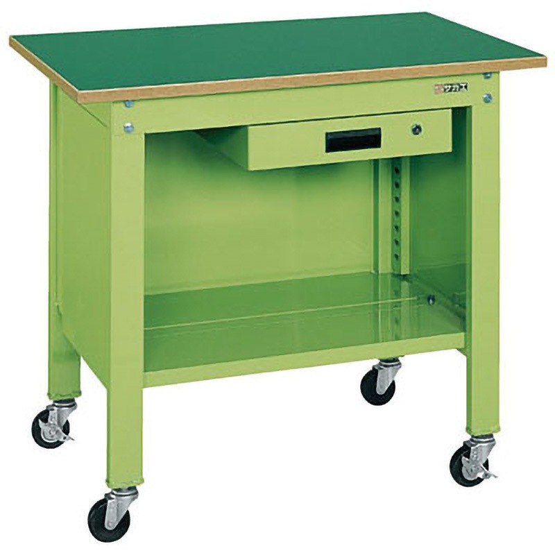 CPB-126A 一人用作業台(CPBタイプ/耐荷重150kg/サカエリューム天板/H810/キャスター付) サカエ 移動式 間口1200mm奥行600mm