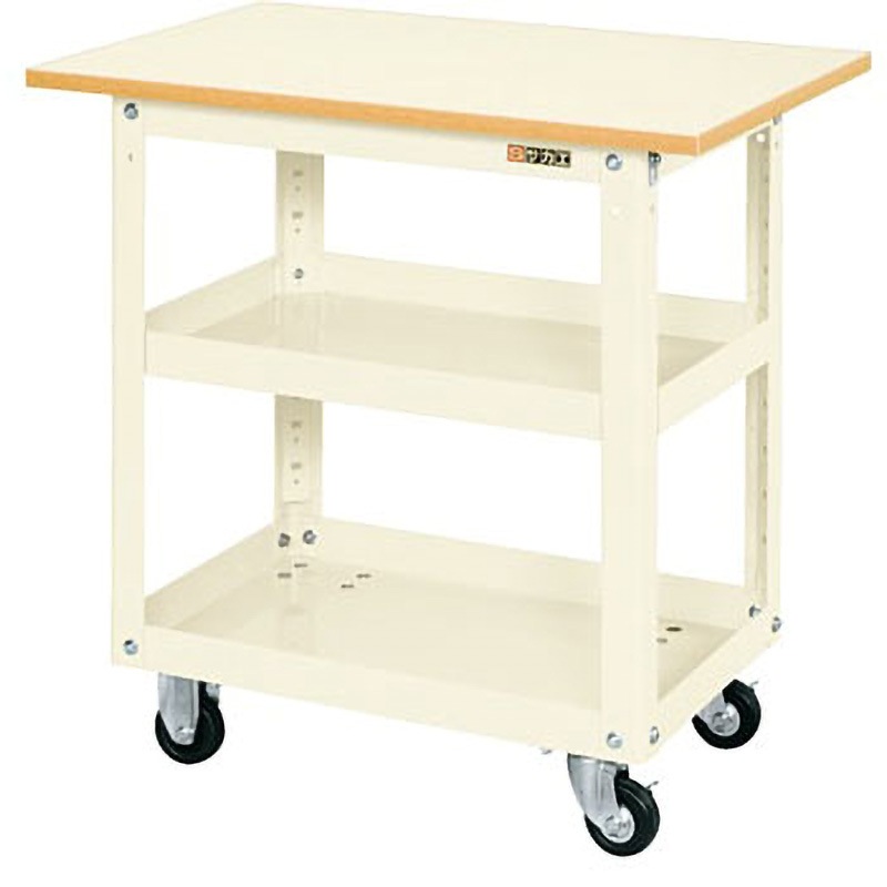 EMR-157TI スーパーワゴン(EMRタイプ/W600×D400/ゴム車/天板付) サカエ アイボリー