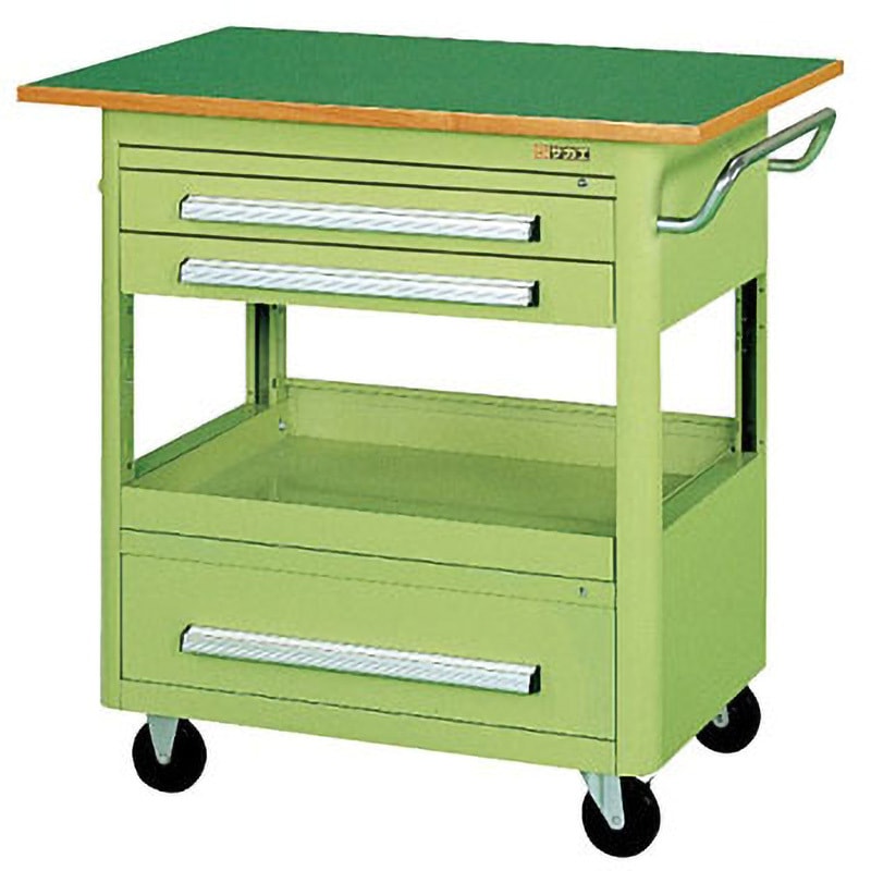 A-48BT エースワゴン(ゴム車/天板付) サカエ 引出しあり 均等荷重250kg 高さ900mm間口900mm奥行600mm  A-48BT