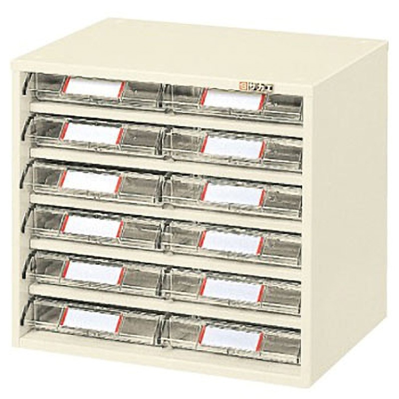 L2-12 ピックケース サカエ ベージュ色 引出し数12 外寸法300×223×270mm