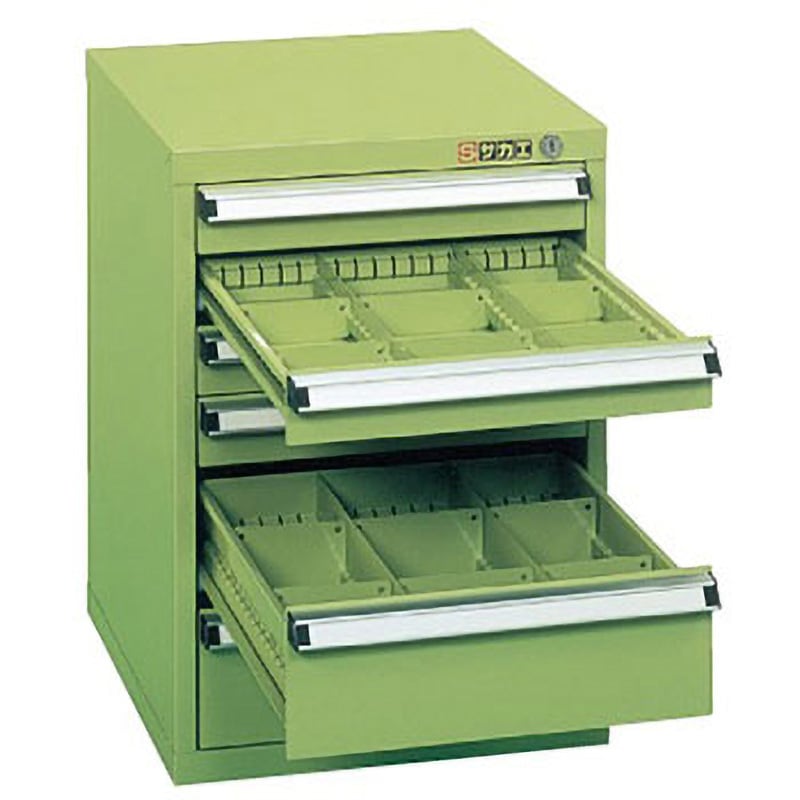SL-56 スモールキャビネット サカエ グリーン 引出し数6 外寸法390×400