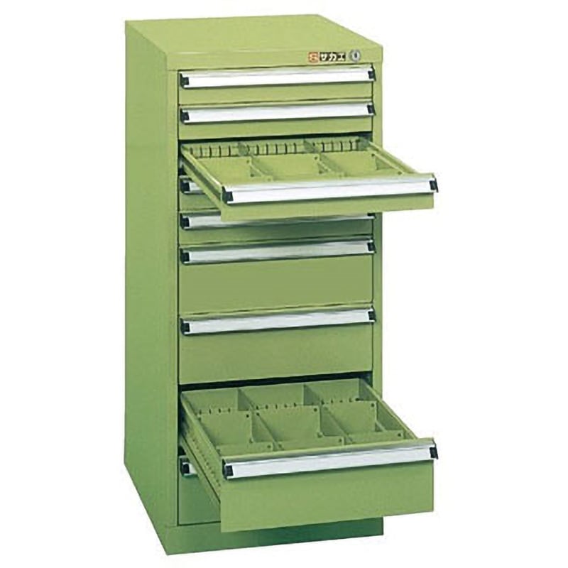 SL-89 スモールキャビネット サカエ グリーン 引出し数9 外寸法390×400×860mm  SL-89