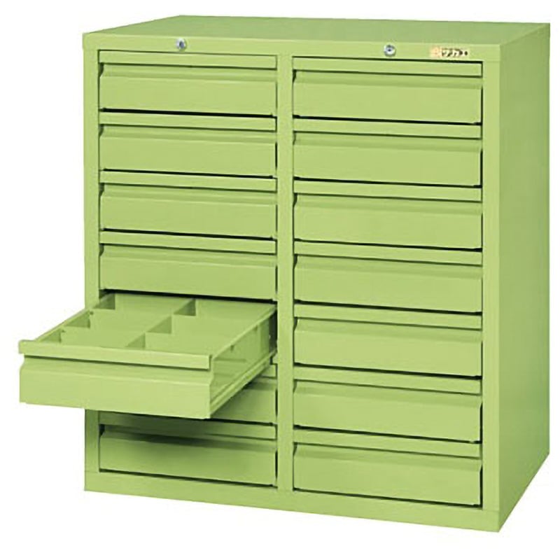 SKU-14 SKUキャビネット サカエ グリーン 引出し数14 外寸法800×500