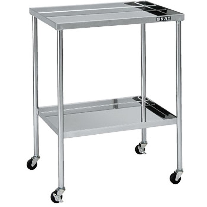 CSF-F2SU ステンレスCSワゴン サカエ 2段 ゴム 間口600mm奥行450mm全高790mm CSF-F2SU