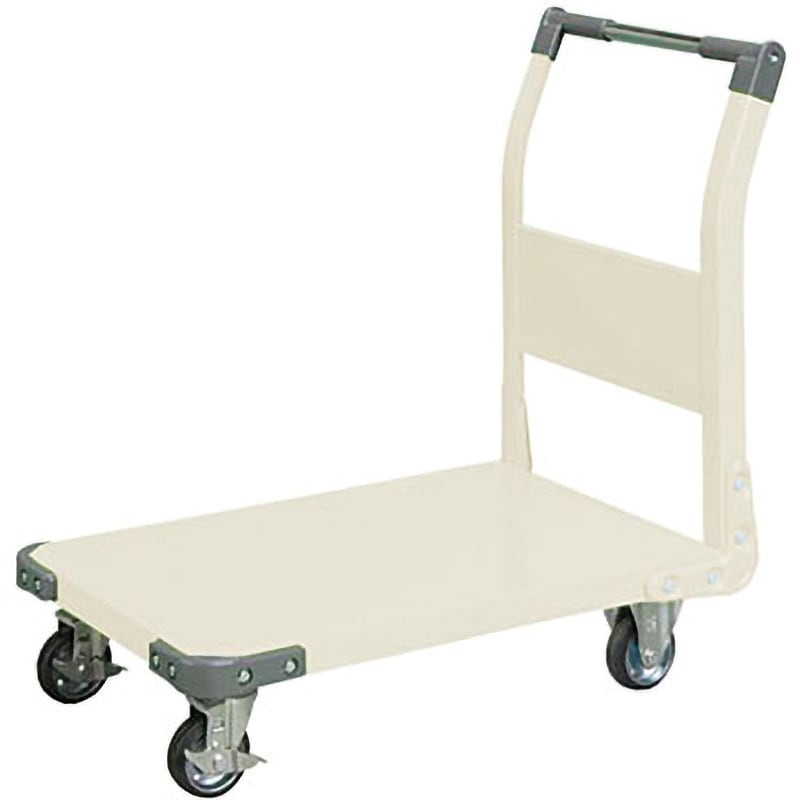 TAN-22I 特製四輪車 サカエ ゴム車 スチール製 荷重300kg アイボリー色 荷台寸法855×480mm  TAN-22I