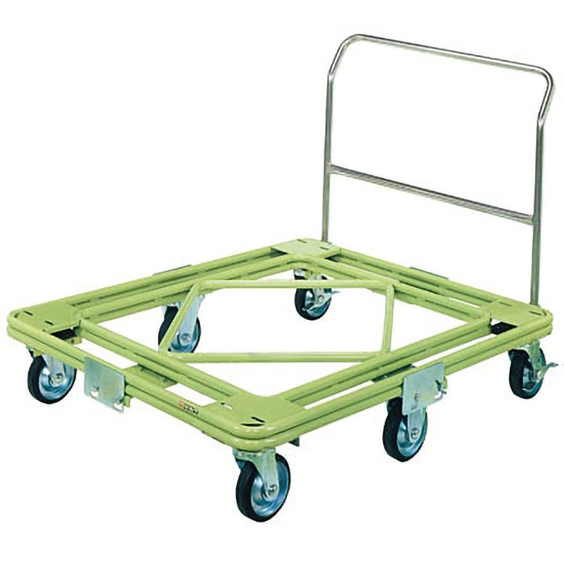 RH-1TG 固定ハンドル式 サカエ ゴム車輪 超重量型 荷重700kg スチール製 グリーン色 荷台寸法1010×1010mm  RH-1TG