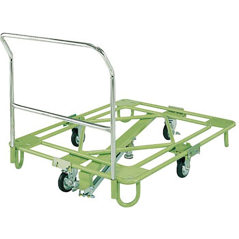 RB-1FG 固定ハンドル式 サカエ グリーン色 中量型 荷重450kg ゴム車輪 スチール製 荷台寸法1010×1010mm  RB-1FG
