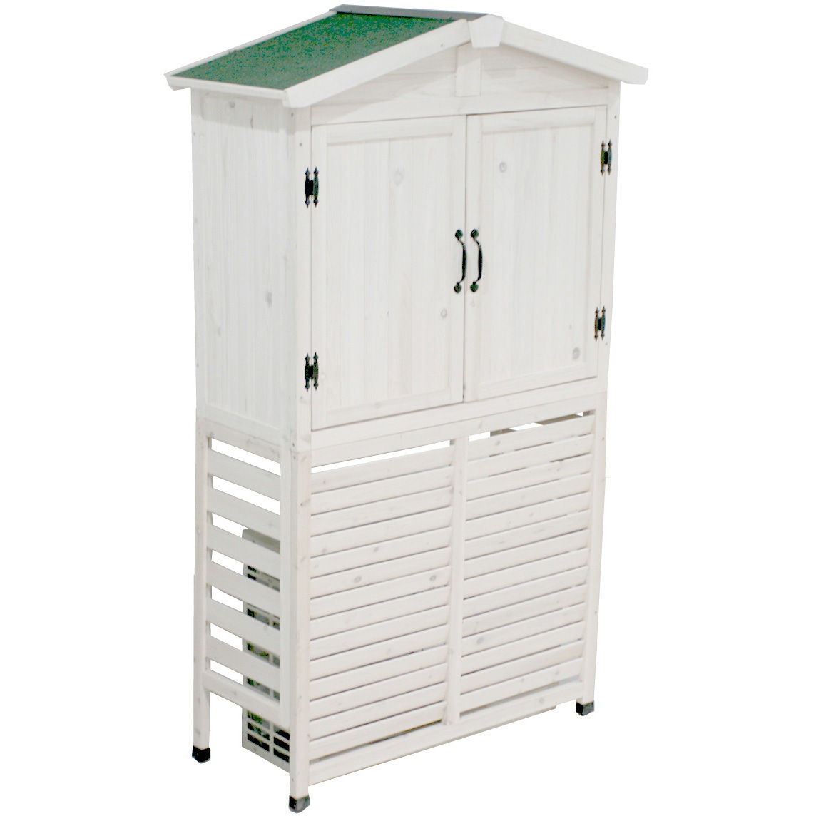 三角屋根 収納庫付き 室外機カバー 物置 ガーデニング 収納庫 省エネ 木製 三角屋根 収納庫付き 室外機カバー 物置 ガーデニング 収納庫 省エネ