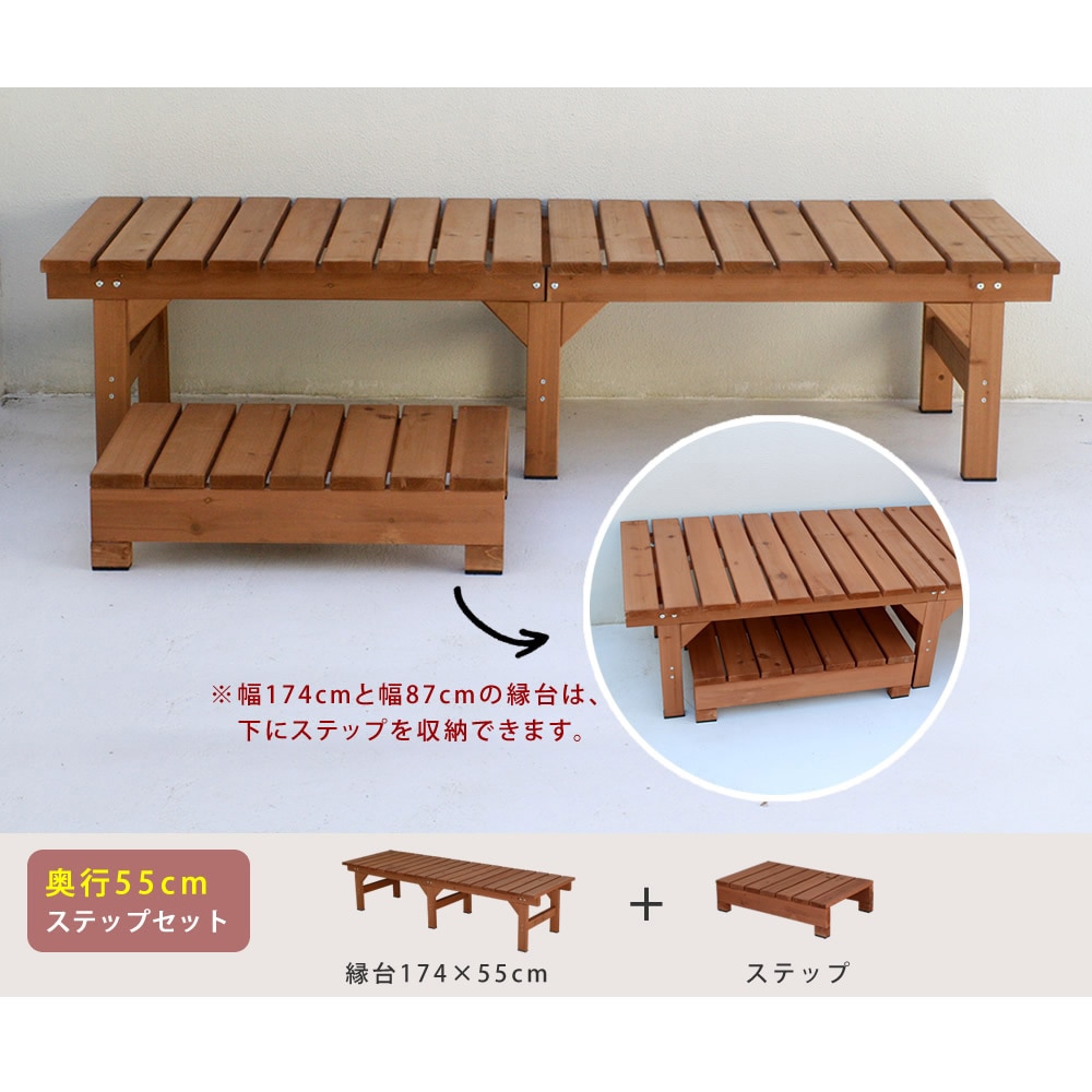 〘ミッキー〙105mm角材のガッシリベンチ・縁台サイズオーダー① 楽天市場】規格型 ウッドデッキ風 縁台 ベンチ/板幅8.6cm◇国産杉間口